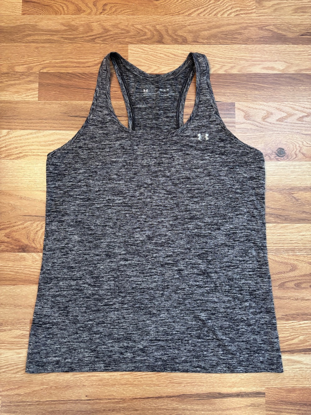 Under Armour Loose HeatGear  Gray/Black Racerback Tank Top Size M